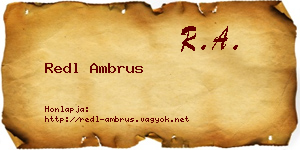 Redl Ambrus névjegykártya